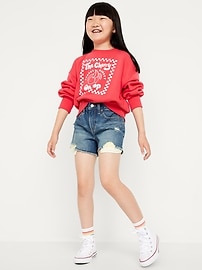 View large product image 3 of 5. High-Waisted Ripped Frayed-Hem Jean Shorts for Girls