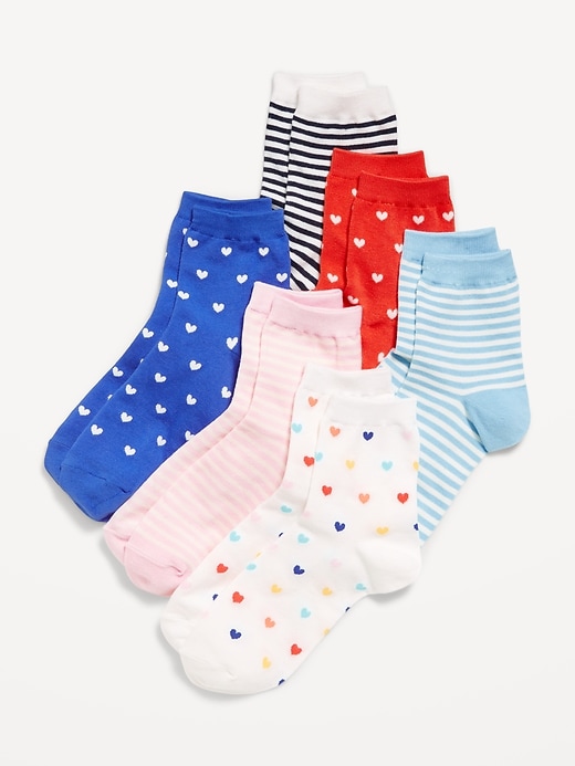 View large product image 1 of 2. Novelty Quarter Crew Socks 6-Pack for Women