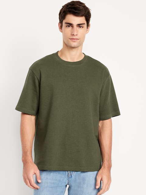Waffle-Knit T-Shirt - Green