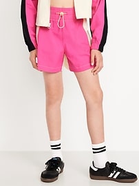 View large product image 3 of 3. High-Waisted Color-Block Performance Shorts for Girls