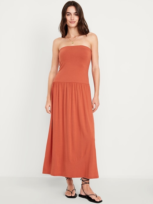 Image number 1 showing, Fit & Flare Drop-Waist Maxi Dress