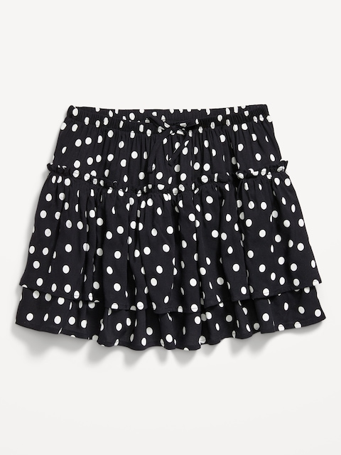 Printed Tiered Ruffled Skirt for Girls