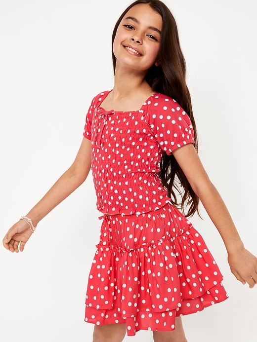 Image number 3 showing, Printed Tiered Ruffled Skirt for Girls