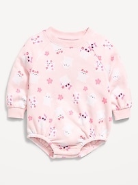 Image number 2 showing, Printed Long-Sleeve Fleece Bodysuit for Baby