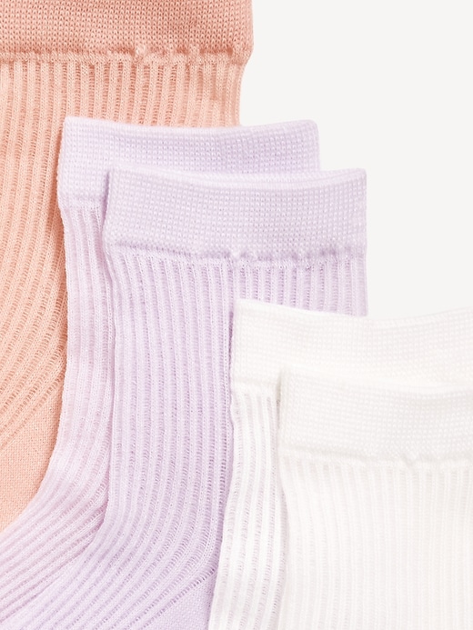 View large product image 2 of 2. Sheer Stripe Quarter Crew Socks 3-Pack for Women