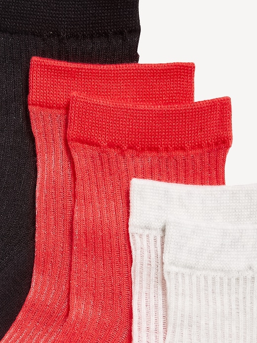 View large product image 2 of 2. Sheer Stripe Quarter Crew Socks 3-Pack for Women