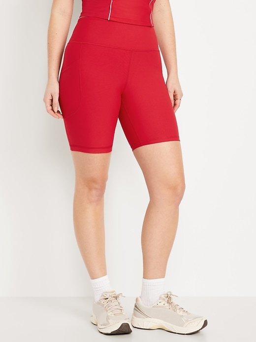 Image number 4 showing, High-Waisted PowerSoft Biker Shorts -- 8-inch inseam