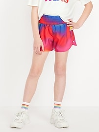 View large product image 3 of 3. High-Waisted Dolphin-Hem Run Shorts for Girls