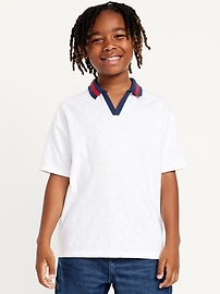 Image number 1 showing, Short-Sleeve Textured-Knit Collared Shirt for Boys