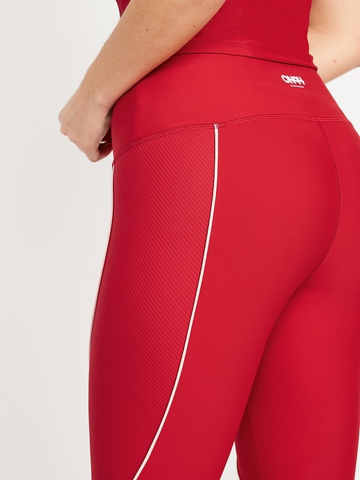 Image number 3 showing, High-Waisted PowerSoft Rib Mix 7/8 Leggings