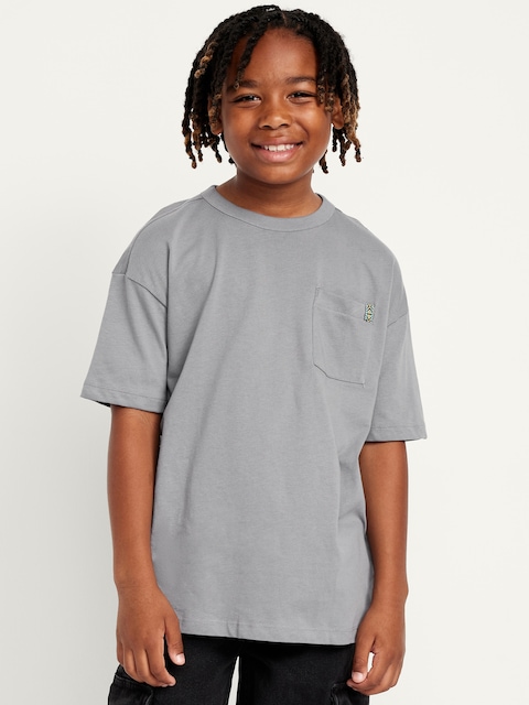 Oversized Short-Sleeve Pocket T-Shirt for Boys