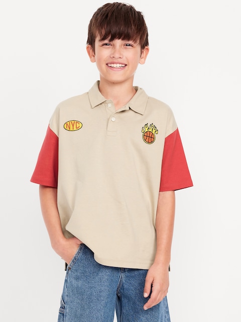 Oversized Graphic Polo Shirt for Boys