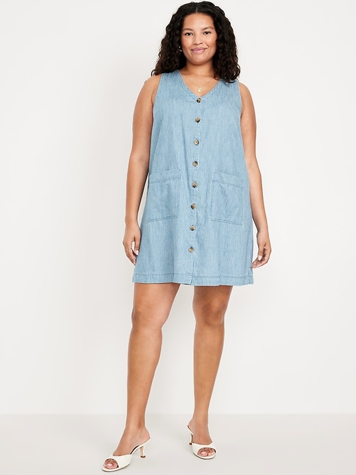 Image number 6 showing, Sleeveless Button-Front Mini Dress