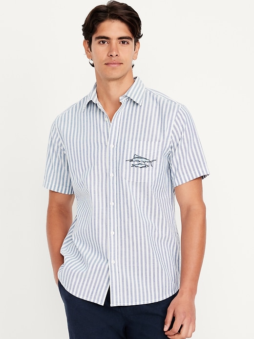 Image number 1 showing, Classic Fit Everyday Striped Oxford Shirt