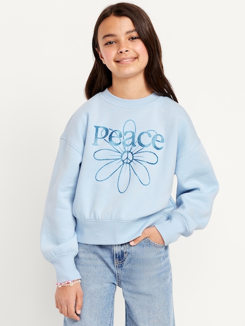 Favorite Fleece Oversized Graphic Sweatshirt for Girls