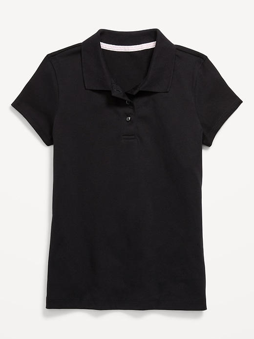 View large product image 2 of 2. School Uniform Jersey-Knit Polo Shirt for Girls