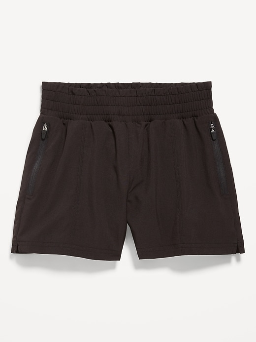 L'image numéro 4 présente Short StretchTech Performance à taille haute pour fille