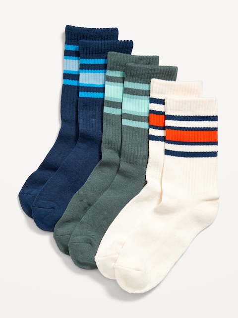 Chaussettes tube rayées pour garçon (paquet de 3 paires)