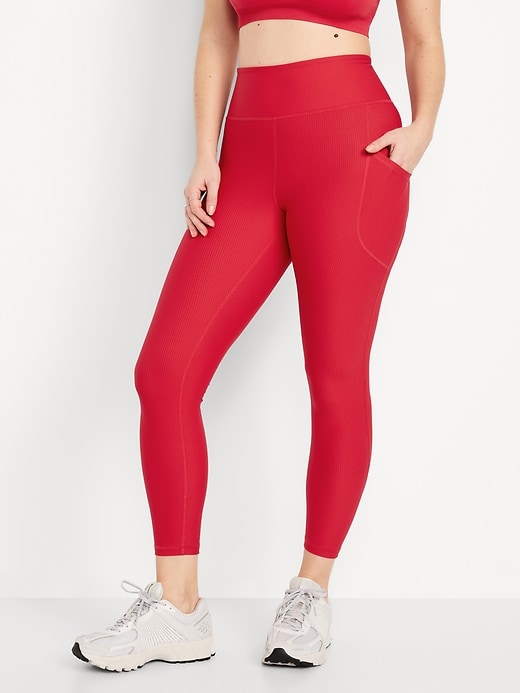 Image number 7 showing, High-Waisted PowerSoft Rib Pocket Leggings