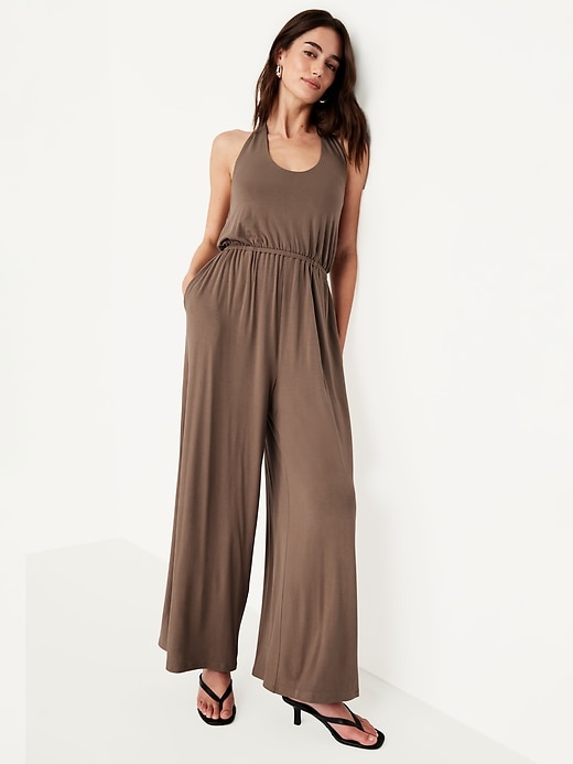 Image number 3 showing, Waist-Defined Halter Jumpsuit