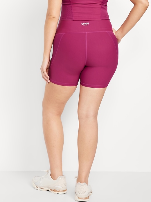 Image number 5 showing, High-Waisted PowerSoft Biker Shorts -- 6-inch inseam