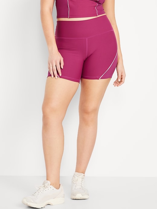 Image number 4 showing, High-Waisted PowerSoft Biker Shorts -- 6-inch inseam