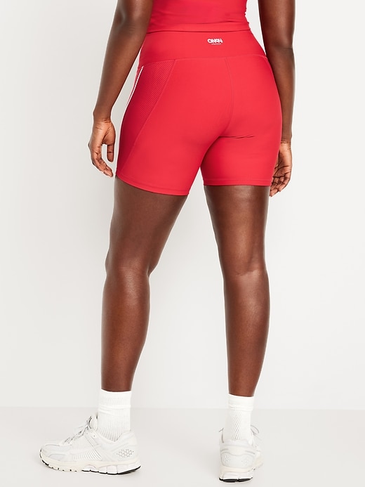Image number 5 showing, High-Waisted PowerSoft Biker Shorts -- 6-inch inseam