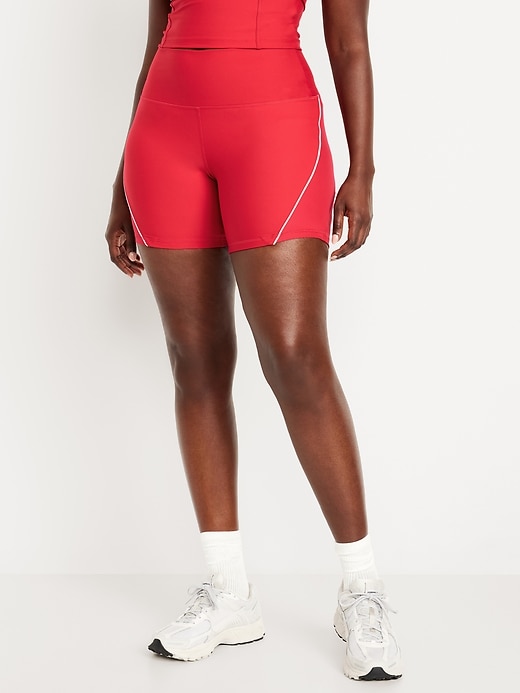 Image number 4 showing, High-Waisted PowerSoft Biker Shorts -- 6-inch inseam