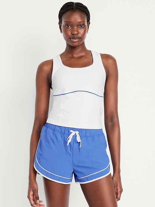 Image number 1 showing, PowerSoft Racerback Cropped Shell Tank