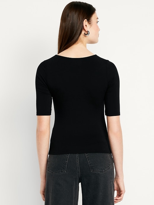 Image number 8 showing, Double-Layer Scoop-Neck T-Shirt