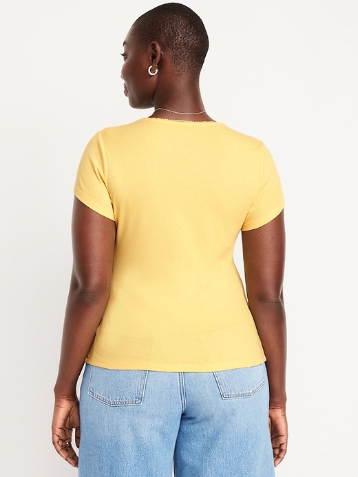 Image number 5 showing, Square-Neck Ribbed T-Shirt