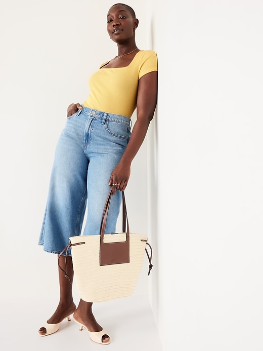 Image number 8 showing, Square-Neck Ribbed T-Shirt