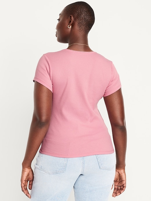 Image number 5 showing, Square-Neck Ribbed T-Shirt