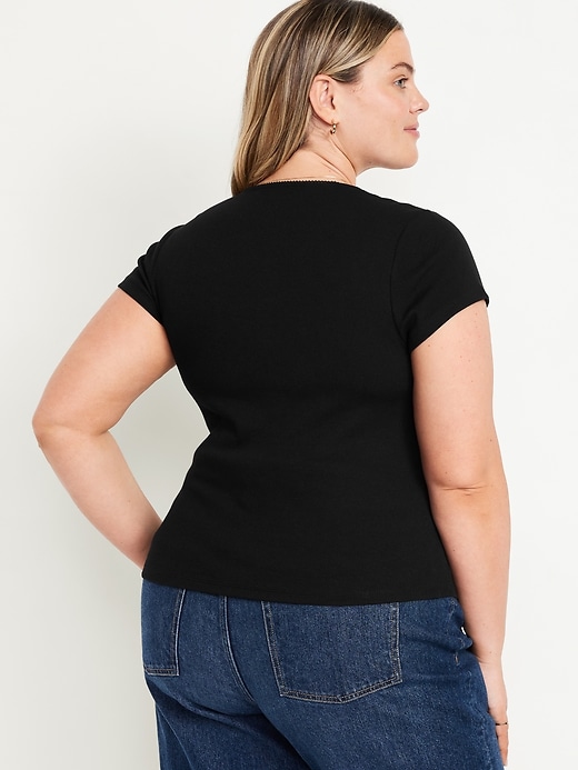 Image number 7 showing, Square-Neck Ribbed T-Shirt