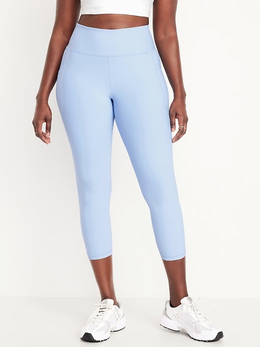 Image number 4 showing, High-Waisted PowerSoft Crop Pocket Leggings