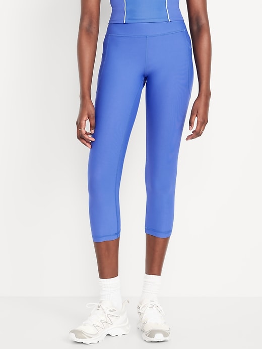 Image number 1 showing, High-Waisted PowerSoft Crop Pocket Leggings