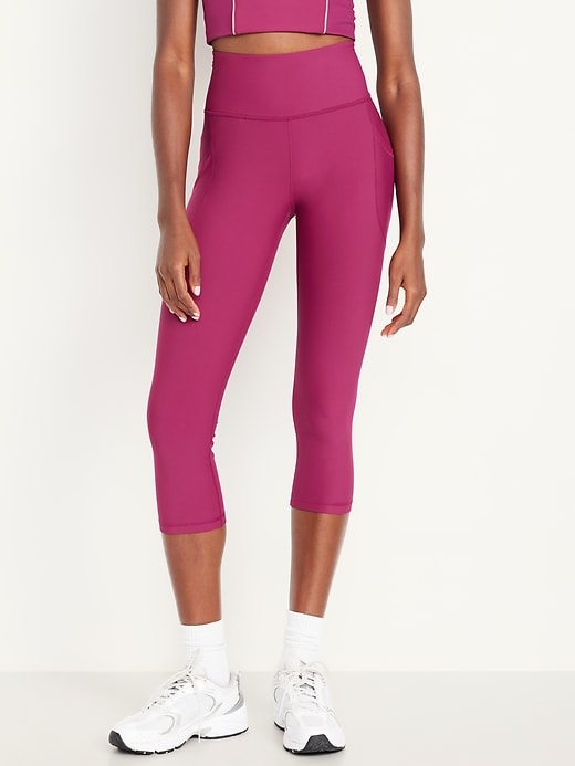 Image number 1 showing, High-Waisted PowerSoft Crop Pocket Leggings
