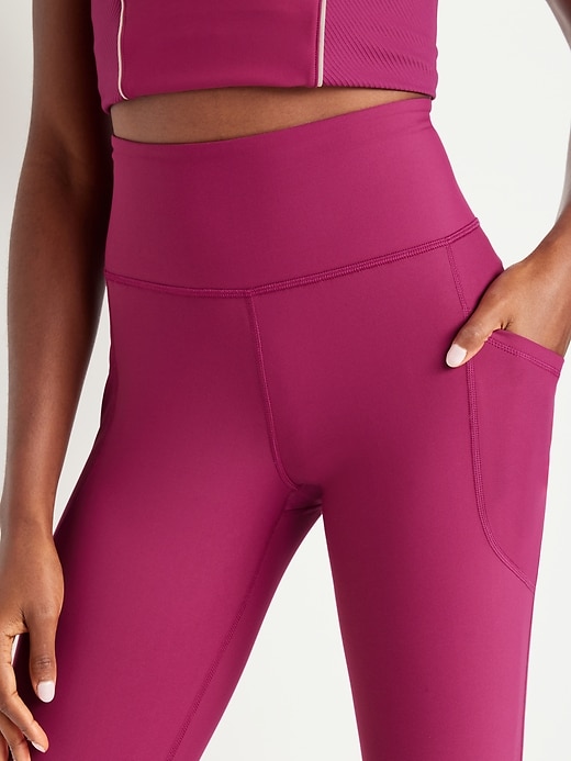 Image number 3 showing, High-Waisted PowerSoft Crop Pocket Leggings
