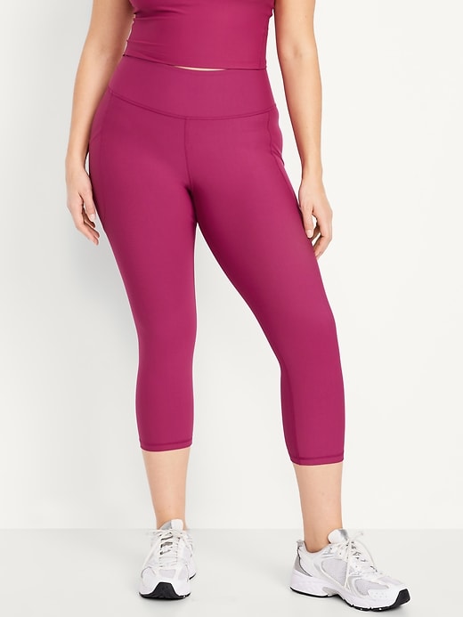 Image number 4 showing, High-Waisted PowerSoft Crop Pocket Leggings