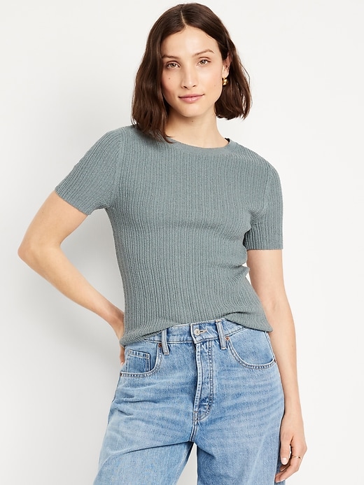 Image number 1 showing, Textured Bouclé T-Shirt