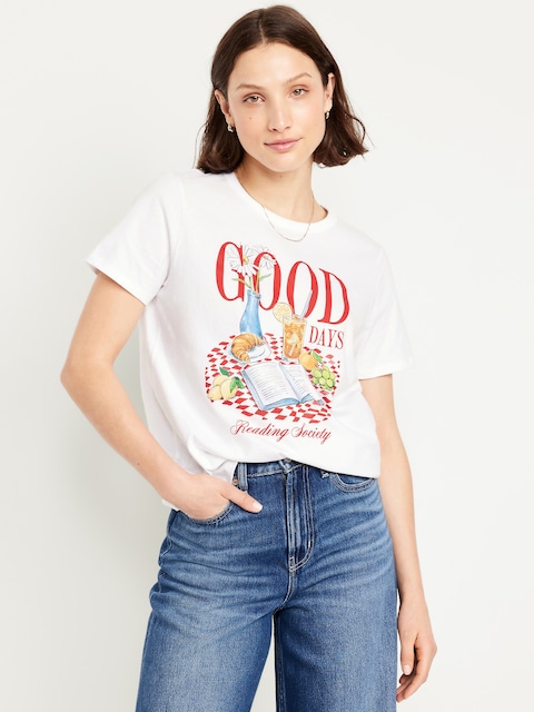 T-shirt passe-partout ras du cou à imprimé