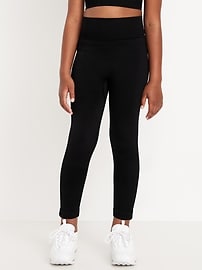 View large product image 3 of 5. Fitted High-Waisted 7/8-Length Seamless Performance Leggings for Girls