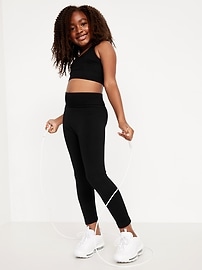 Image number 1 showing, Fitted High-Waisted 7/8-Length Seamless Performance Leggings for Girls