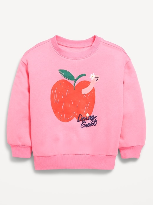 View large product image 1 of 1. Long-Sleeve Graphic Sweatshirt for Toddler Girls