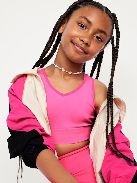 Fitted Seamless Performance Bra for Girls - Pink
