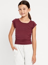 Image number 1 showing, Fitted Ruched Seamless Performance Top for Girls