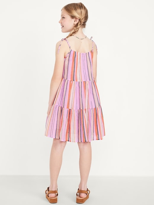 View large product image 2 of 4. Printed Sleeveless Gauze Tiered Dress for Girls