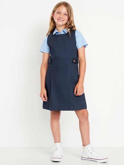 View large product image 1 of 2. School Uniform Sleeveless Pleated Dress for Girls