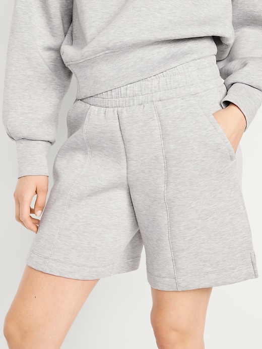Image number 3 showing, High-Waisted Bounce Fleece Shorts -- 8-inch inseam