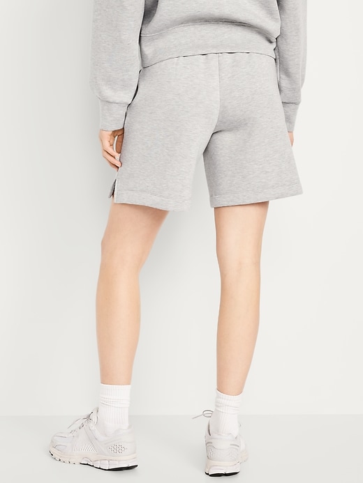 Image number 4 showing, High-Waisted Bounce Fleece Shorts -- 8-inch inseam